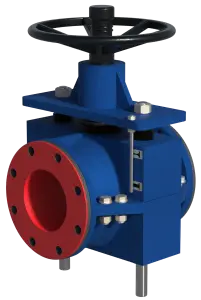 Задвижка шланговая ЕН.ЗШ.2Ф.300.10.116.Ш DN 300 PN 10, WCB/NR, L = 750 мм, штурвал